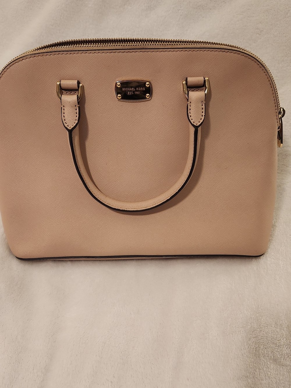 Michael Kors Cindy Large Leather Dome Satchel Blossom Pink/Ballet